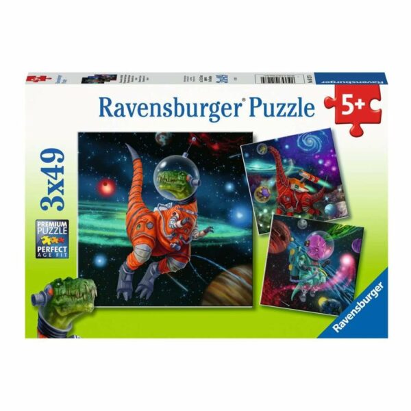 Ravensburger Παζλ Παιδικό 3×49 Τεμάχια, Δεινόσαυροι στο Διάστημα για Φανταστικά Ταξίδια στο Σύμπαν