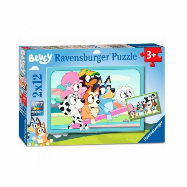 Ravensburger Παζλ Bluey 2×12 Τεμαχίων, Χαρούμενες Περιπέτειες στην Παιδική Χαρά!
