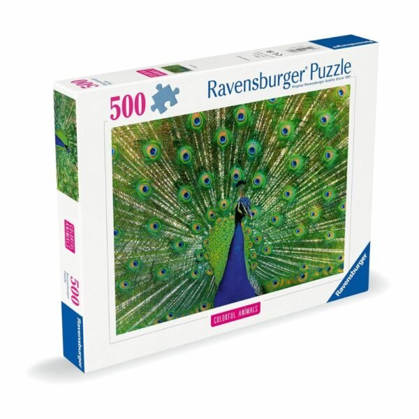 Ravensburger Παζλ 500 Κομματιών, Εντυπωσιακό Παγώνι με Εκθαμβωτικά Χρώματα