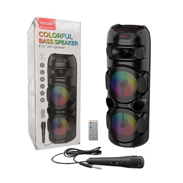 SING-E ZQS2801 Φορητό Ηχείο Karaoke & DJ με Echo Λειτουργία, RGB LED Φωτισμό, Bluetooth 5.0, Ενσωματωμένο Μικρόφωνο & Τηλεχειριστήριο Ιδανικό για Πάρτι & Εξωτερική Χρήση