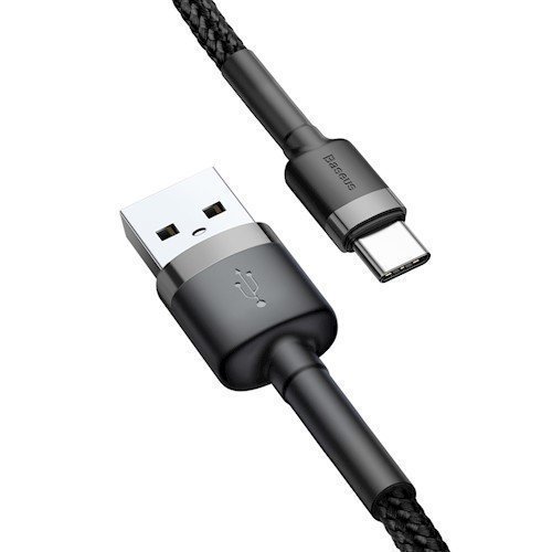 Baseus Cafule Braided Type-C Cable 2.0A 2.0m Grey