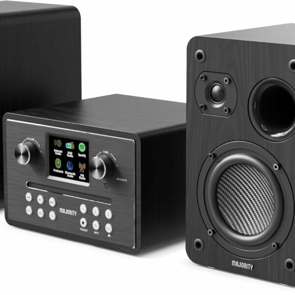 Majority Mini HiFi 2xSpeakers CD/BT/USB/FM/iRadio 60W HOMERTON Black