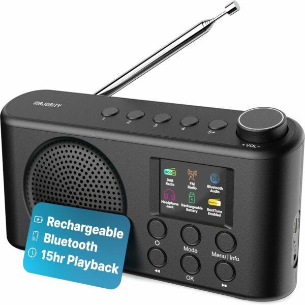 Majority Radio ORWELL Pro Portable with Display & Bluetooth-USB-FM Radio