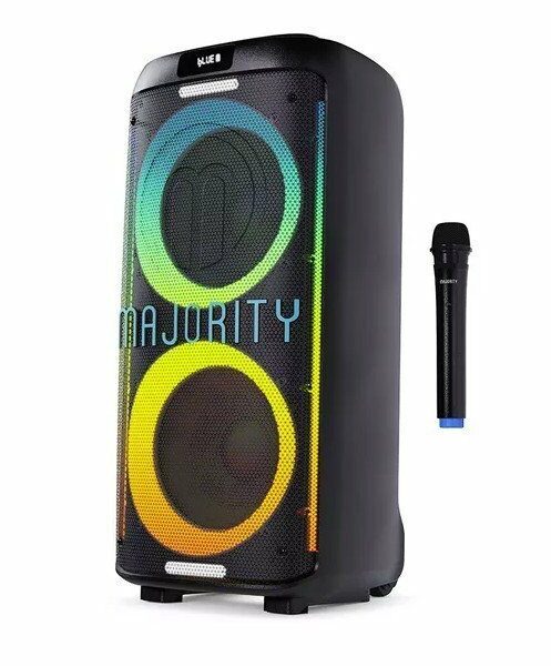 Majority Speakers Portable Karaoke PULSE P4 420W Wireless Mic BT/USB/RGB UK