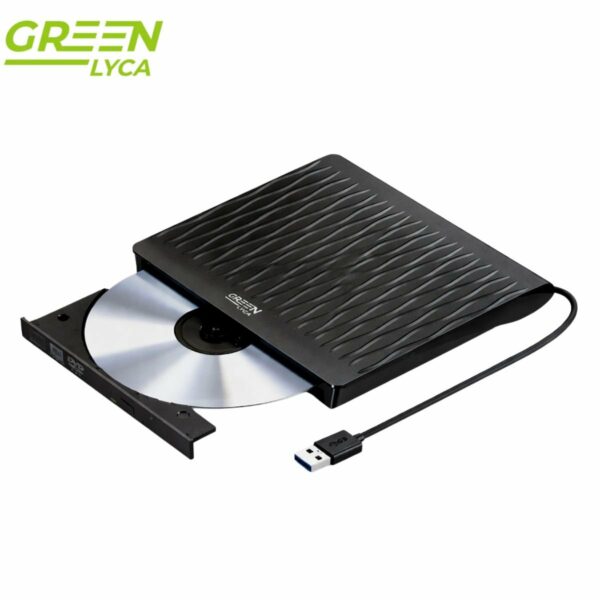 Green Lyca Ultra-Thin Εξωτερικός DVD Writer USB 3.0 για Ανάγνωση & Εγγραφή CD/DVD GL70298