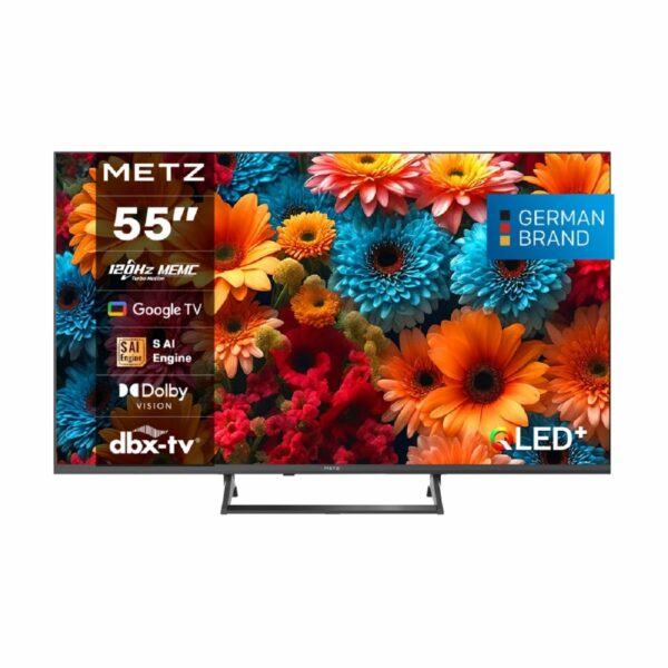 METZ QLED 4K UHD Smart Τηλεόραση 55″ με Google TV, Dolby Atmos & 120Hz 55MQF7500Z  Μαύρο
