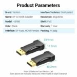 Vention DisplayPort Male to HDMI Female Adaptor 4K HBPB0 - Image 3