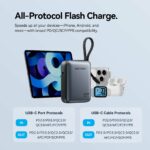 Vention Powerbank 10000mAh 45W Built-in USB-C & Lightning Cables FKMN0 Beige - Image 7