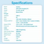 Vention Charger Wall GaN 20W 1xUSBC UK+Lightning Cable White FEPW0 - Image 4