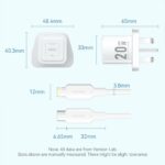 Vention Charger Wall GaN 20W 1xUSBC UK+Lightning Cable White FEPW0 - Image 3