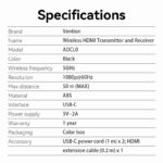 Vention HDMI Wireless Transmitter-Receiver Kit 5GHz 1080p Blue ADCL0 - Image 5