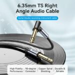 Vention AUDIO 6.3mm M to 6.3mm M Right Angle Braided-Metal 3.0m BKEHI - Image 2