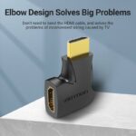 Vention HDMI Adaptor Male to Female 90 Degree Vertical Flat AIPB0 - Image 3