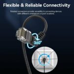 Vention NETWORK Cable Cat6A UTP Rotate Right Angle Slim 1.0m Black IBOBF - Image 2