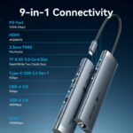 Vention HUB USB-C 1xUSB-C 3.2/USBA3.0/USBA2.0/HDMI 4K60Hz/RJ45/SD/3.5mm/PD TGVHB - Image 4