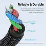 Vention AUDIO 3.5mm M-M Cable Braided Right Angle Metal 1.5m BAZBG - Image 2