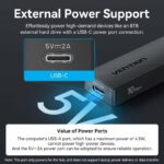 Vention IT HUB USB-A 2xA 2xC 3.2 Gen2 + USBC Power Port CHSBB - Image 7