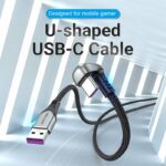 Vention Cable USB-A 2.0 to USB-C U-Shaped 5A Braided 1.5m COHHG - Image 5