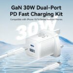 Vention Charger Wall GaN 30W 1xA 1xC+USBC Cable White TZ-FEQW0-UK-01 - Image 5