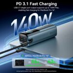 Vention Powerbank 27000mAh 200W 3xUSBC+USBA TFT Display +240W Cable FKGH0 - Image 6