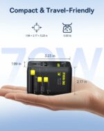 Baseus Charger Wall 70W EnerCore CG11 Universal Travel Adapter with Retractable Cable s Black - Image 5