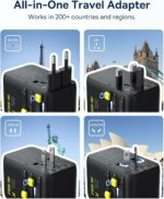 Baseus Charger Wall 70W EnerCore CG11 Universal Travel Adapter with Retractable Cable s Black - Image 2