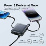 Vention Powerbank 10000mAh 45W Built-in USB-C & Lightning Cables FKMN0 Beige - Image 4
