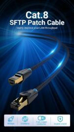 Vention NETWORK Cable CAT8 SFTP Braided 5.0m Black IKGBJ - Image 2