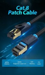Vention NETWORK Cable CAT8 SFTP 2.0m Black IKABH - Image 2