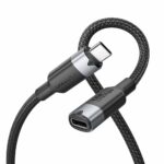 Vention IT Cable USB-C 3.2 Gen2 M-F 0.5m Braided Aluminum Black TRFBD - Image 2