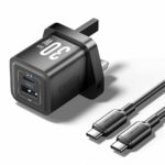 Vention Charger Wall GaN 30W 1xA 1xC+USBC Cable Black TZ-FEQB0-UK-01 - Image 2