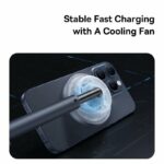 Baseus Charger Desktop Wireless 20W Qi2 Orbit 2 Pro Air-Cooled Grey - Image 4