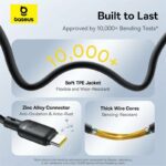 Baseus Cable 3in1 USB-C/Micro/Light to USB-C Silky One-for-Three 100W 1.5m Black - Image 6