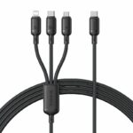 Baseus Cable 3in1 USB-C/Micro/Light to USB-C Silky One-for-Three 100W 1.5m Black