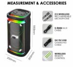 SonicGear Portable Karaoke Speaker 2 x 6.5” BT/USB/RGB 2x Mics Audiobox BBX1300 - Image 2