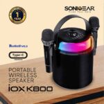 SonicGear Portable Karaoke Kids Speaker BT/Wireless Dual Mics iOX K800 Black - Image 5