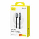 Baseus Crystal Shine USB 3.2 Full-Featured Fast-Charging Data Cable USB-C to USB-C 100W 1.5m 20Gb Cluster Black - Image 5