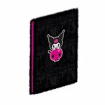 Kuromi Rock Out Plush Notebook A5 Σημειωματάριο με Απαλό Λούτρινο Εξώφυλλο Ριγέ 3+ Ετών Μαύρο - Image 8