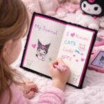 Kuromi Rock Out Plush Notebook A5 Σημειωματάριο με Απαλό Λούτρινο Εξώφυλλο Ριγέ 3+ Ετών Μαύρο - Image 2