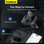 Baseus Car FM Transmitter-Charger USB/BT/SD 18W S09 Lite - Image 4