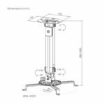 Brateck Βάση Οροφής για Projector 38–58cm έως 13.5kg PRB-18S Μαύρο - Image 2