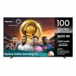 Hisense Τηλεόραση 100” Smart QLED 4K με Dolby Vision IQ, Dolby Atmos & Game Mode PRO 100E7Q 