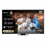 Hisense Τηλεόραση 75” Smart QLED Mini LED 4K με Dolby Vision IQ, Dolby Atmos & Game Mode Ultra 75U8Q 