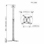 Vogels Ενισχυμένη Ρυθμιζόμενη Βάση Οροφής για Projector 85–135cm έως 25kg PPC2585  - Image 4