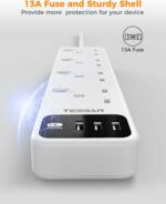Tessan 4-Gang Extension 3 USB-A 2m 13A TS-B204 - Image 7