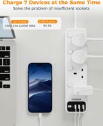 Tessan 4-Gang Extension 3 USB-A 2m 13A TS-B204 - Image 6