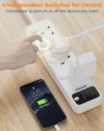 Tessan 4-Gang Extension 3 USB-A 2m 13A TS-B204 - Image 3