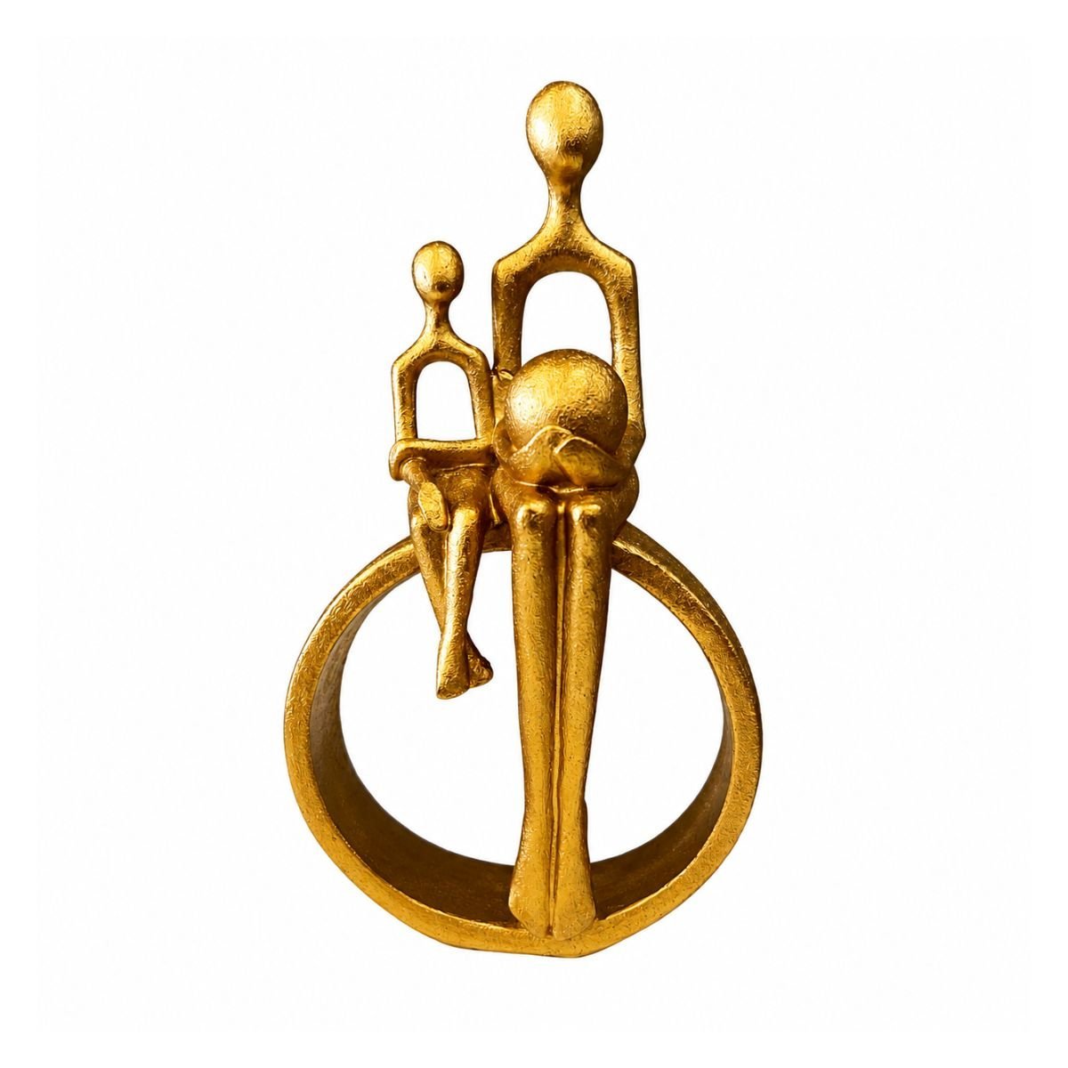 decoration-statue-golder-mother-and-child-circle-26cm-82478 Μοντέρνο Διακοσμητικό Οικογένεια σε Κύκλο 26cm Χρυσό - Image 1