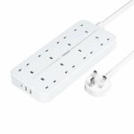 Tessan Πολύπριζο 8 Θέσεων με 3 Θύρες USB και Καλώδιο 2m TS-204-C